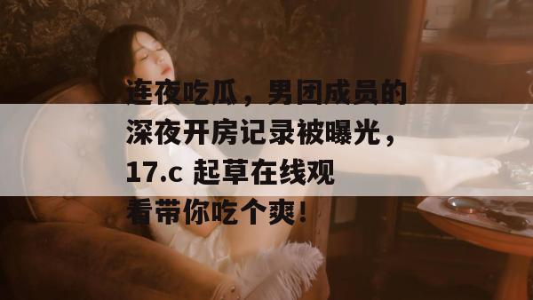 连夜吃瓜，男团成员的深夜开房记录被曝光，17.c 起草在线观看带你吃个爽！